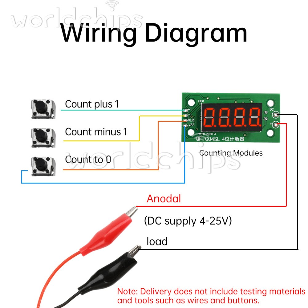 1/5/10PCS DC4-40V 0-9999 Digital Counter Module With Power Cut Memory Function