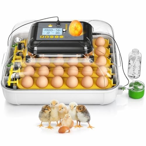 30 Egg Incubator with Humidity Display, Egg Candler, Automatic Egg Turner, for H