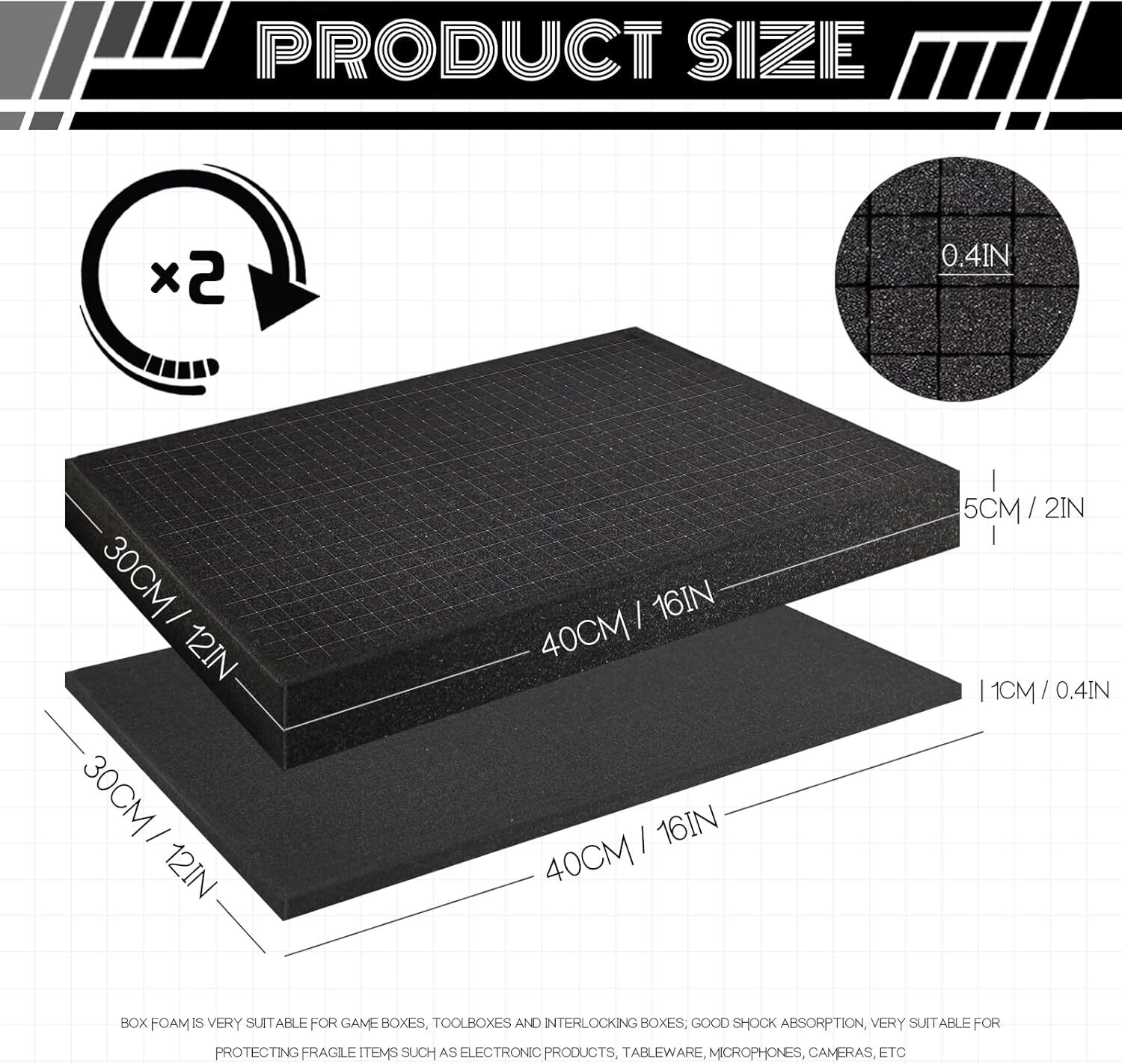 4 Pcs Foam Insert for Case, Pick Apart and Pluck Foam, Gun Case Foam Inserts