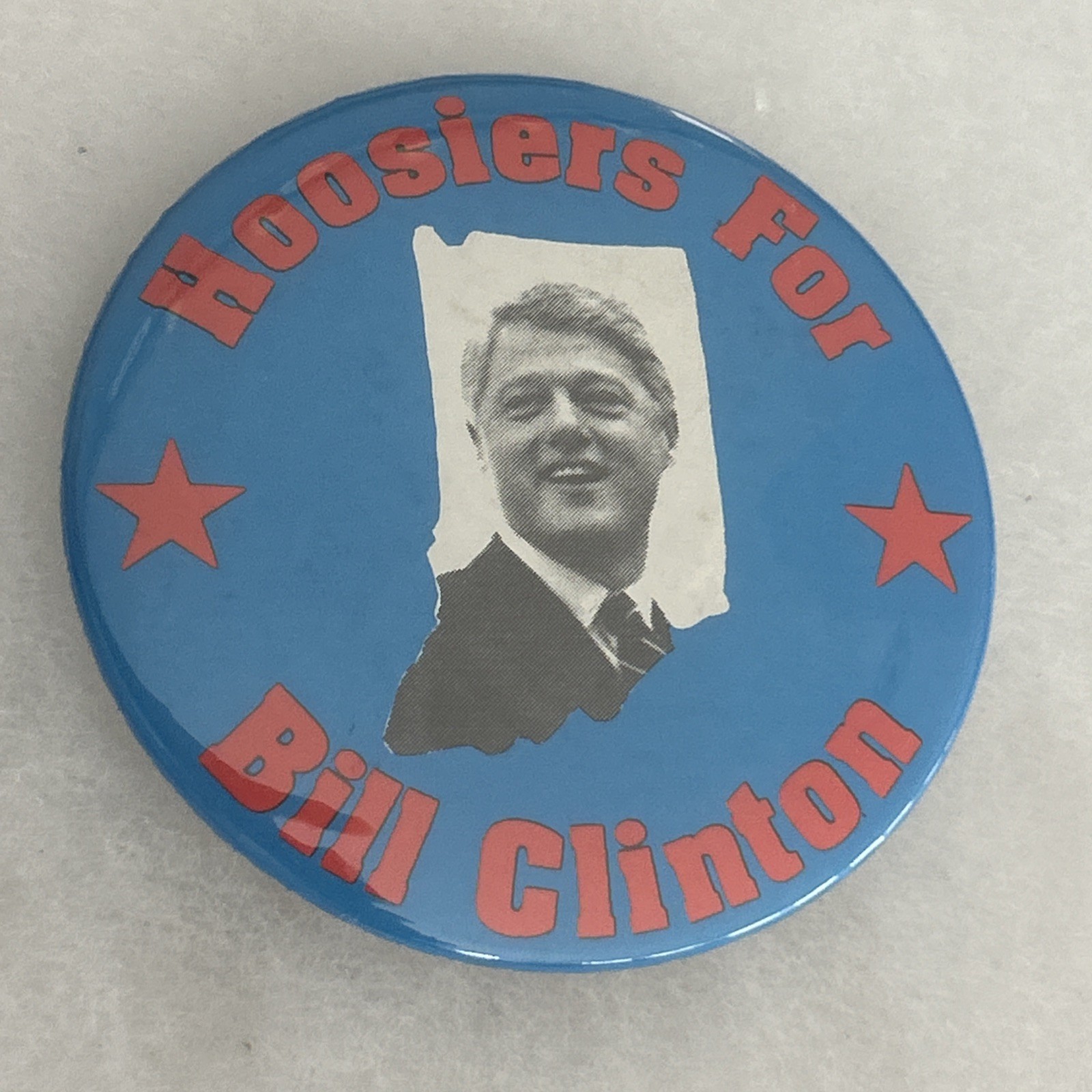 Hoosiers For Bill Clinton  3” pinback button pin