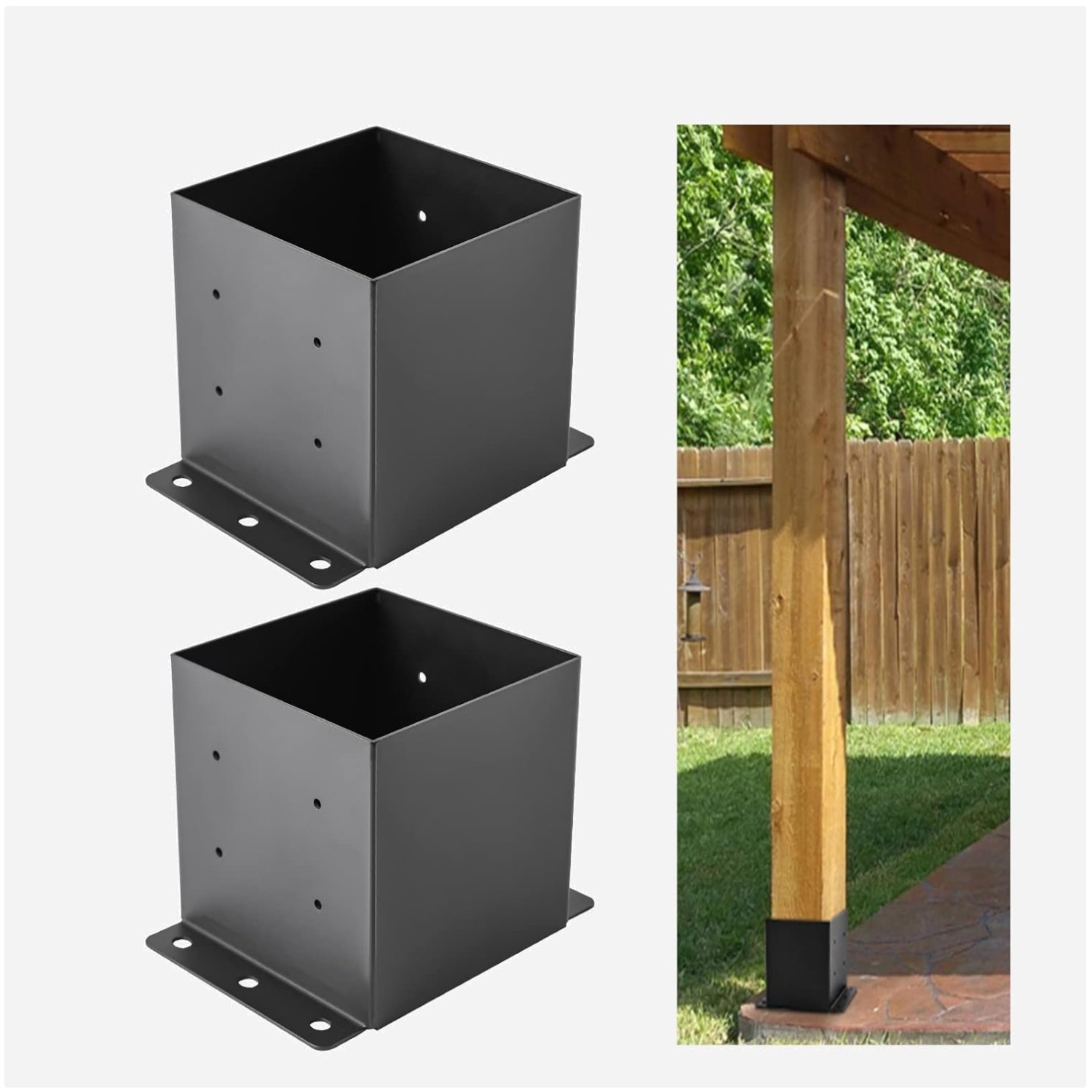 High-Strength Steel Post Anchor - Deck Railing Support