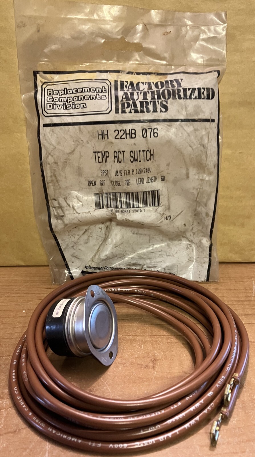 Carrier Switch HH 22HB 076  NOS