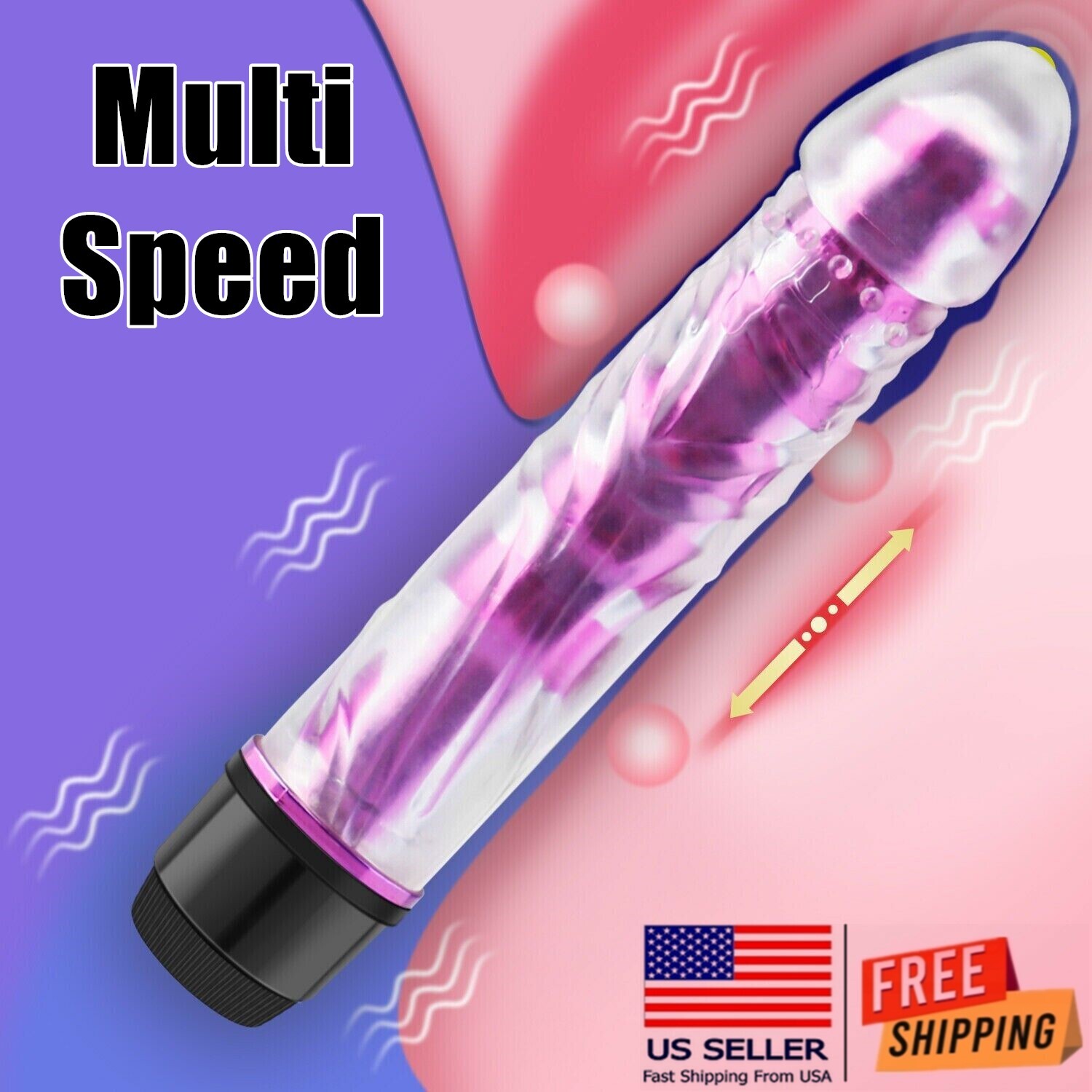 Sex Toys For Women G-Spot Clit Vibrator Dildo Strong Massager Adult Purple Gift