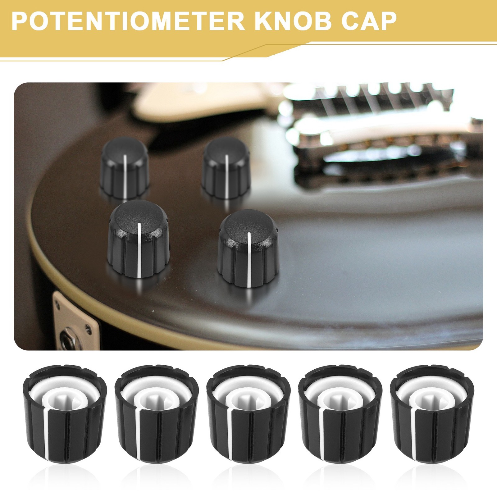 10Pcs Potentiometer Control Knobs for Electric Guitar Volume Tone Knobs3821