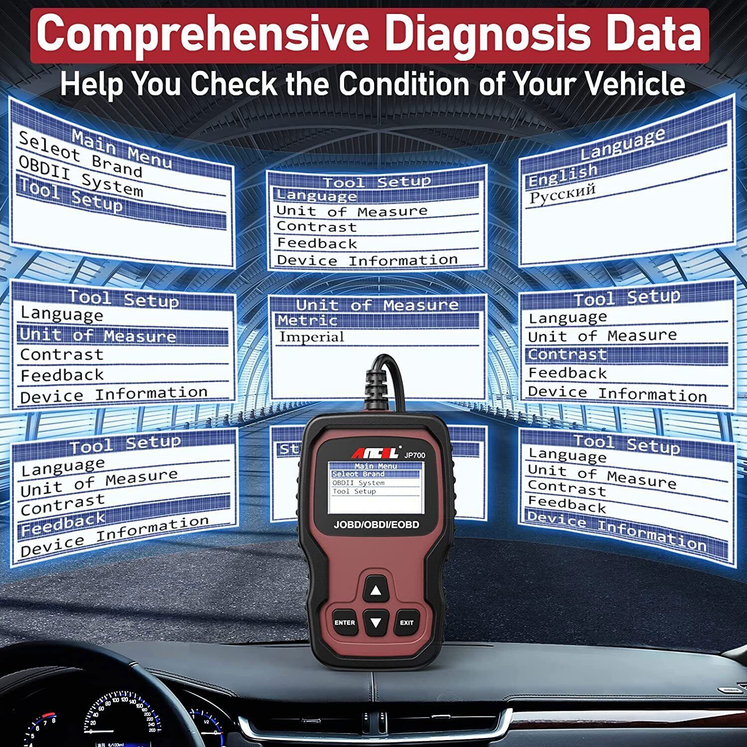 ANCEL JP700 OBD2 Diagnostic Code Reader Japanese Car Vehicles Engine Check Fault