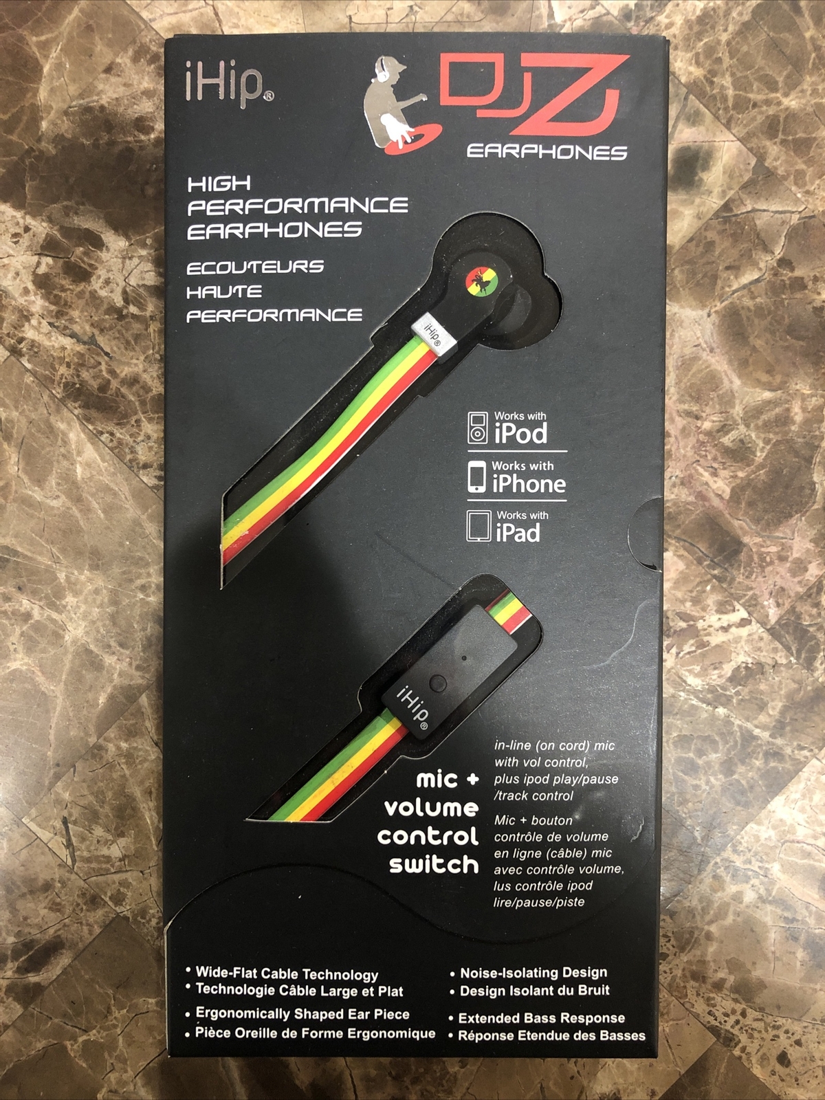 iHip DJZ Earphones High Performance Mic & Volume Control Noise Isolating NEW