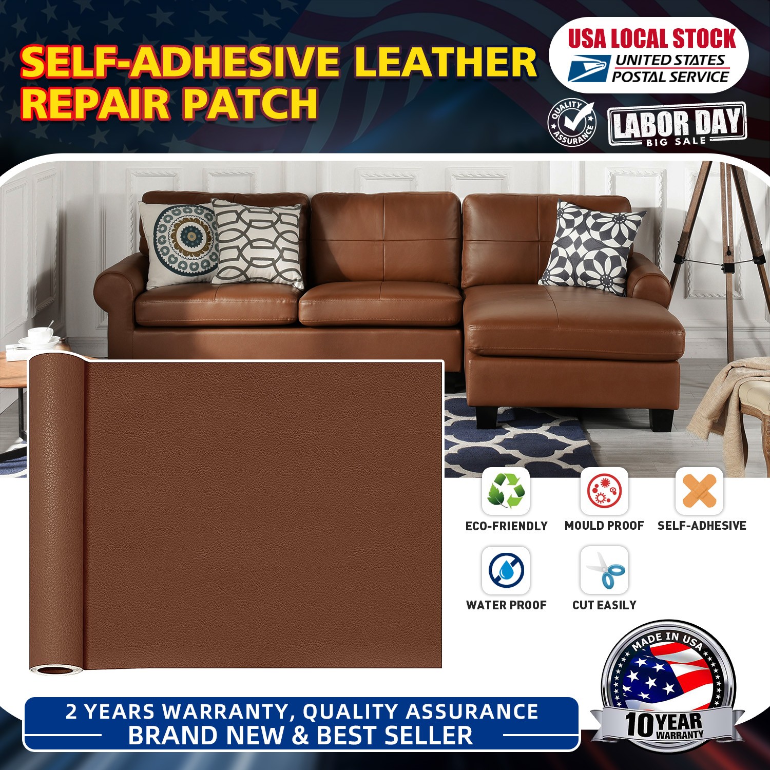High Quality Self-Adhesive Leather Repair For Car Seat Belt Home Textile Sofa