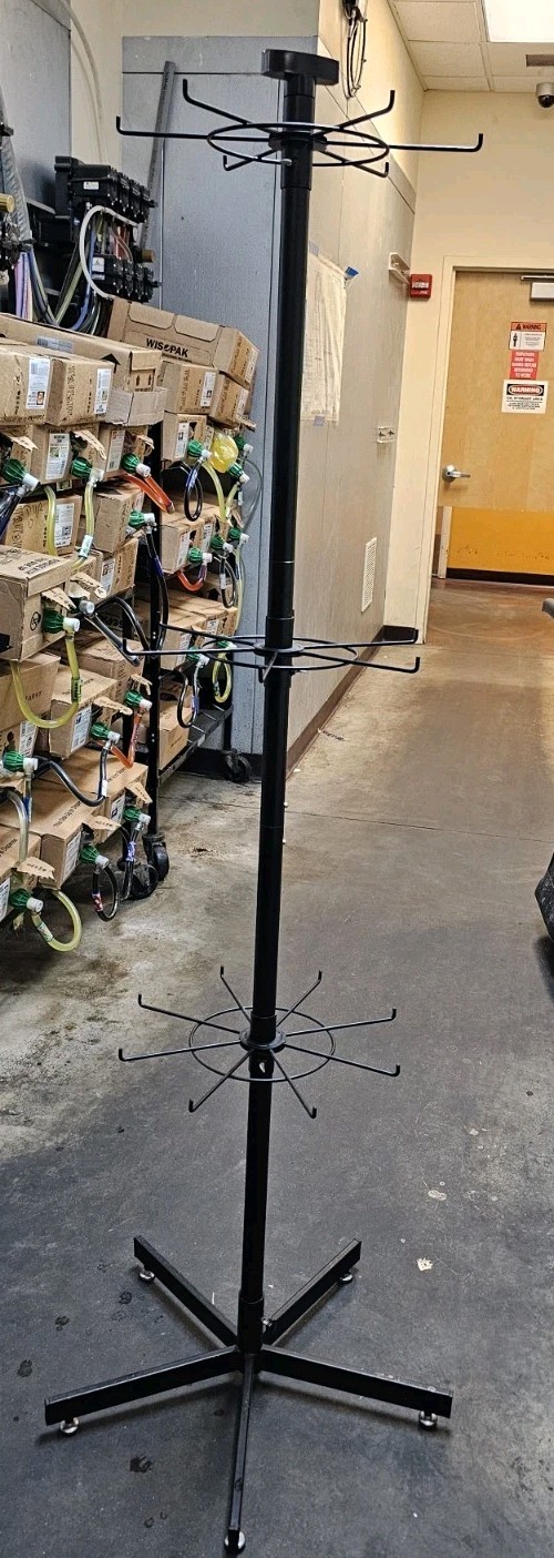 69" Heavy Duty Round Rotating Black Metal Merchandise Display Rack