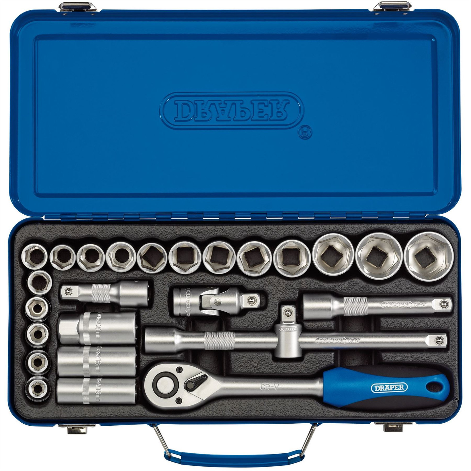 Draper 16368 Metric Socket Set 1/2" Sq. Dr. 26 Piece