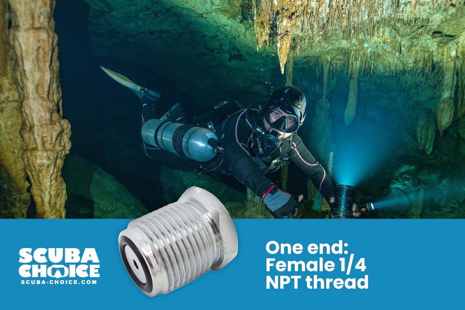 Diving Dive Female 1/4 NPT to Male Din Adapter Thread