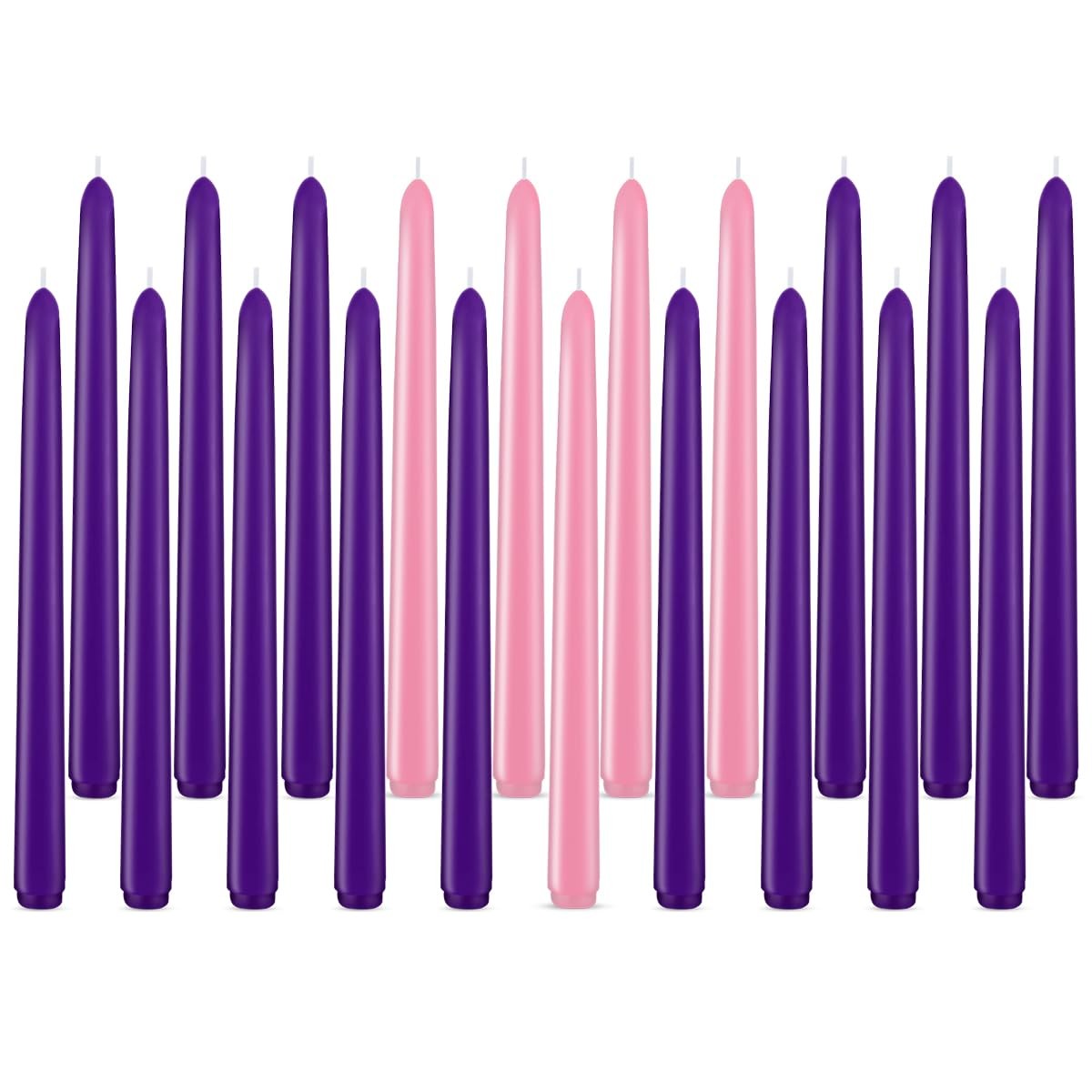 20 Packs Advent Taper Candles, Unscented Non-Toxic Skinny 10 20 Packs,