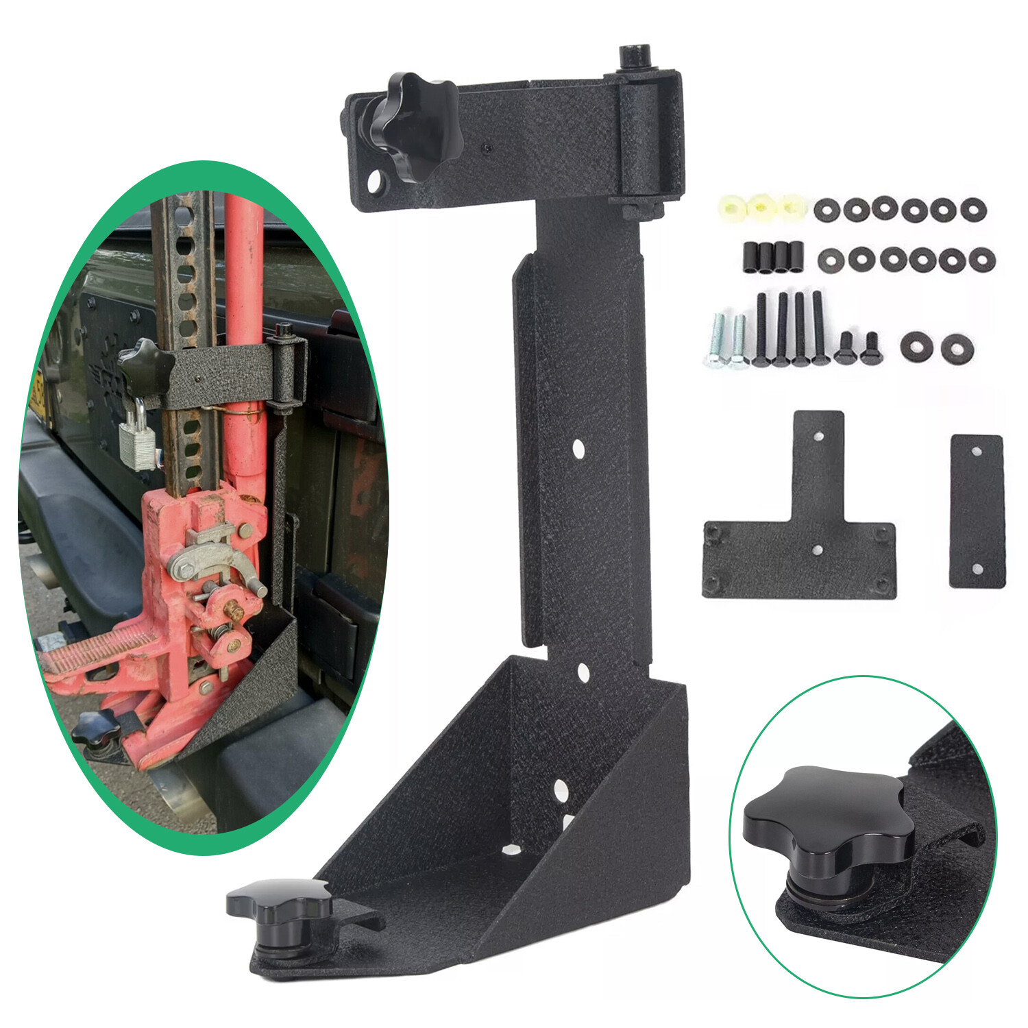 Rear Door High Hi-Lift Jack Mount Bracket For Jeep Wrangler JK YJ TJ 1986-2024