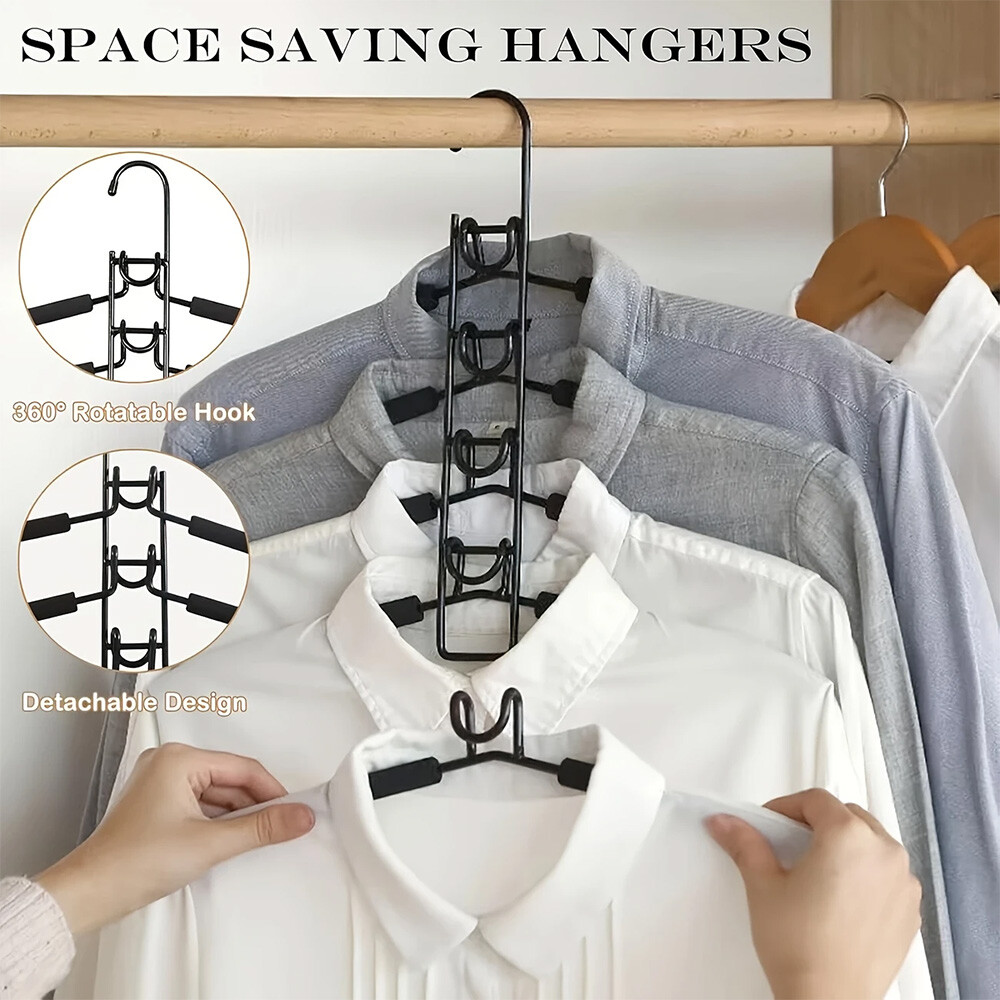 2 Pack Metal Wonder Closet Hanger Organizer Hook Space Saving Clothes Rack NEW