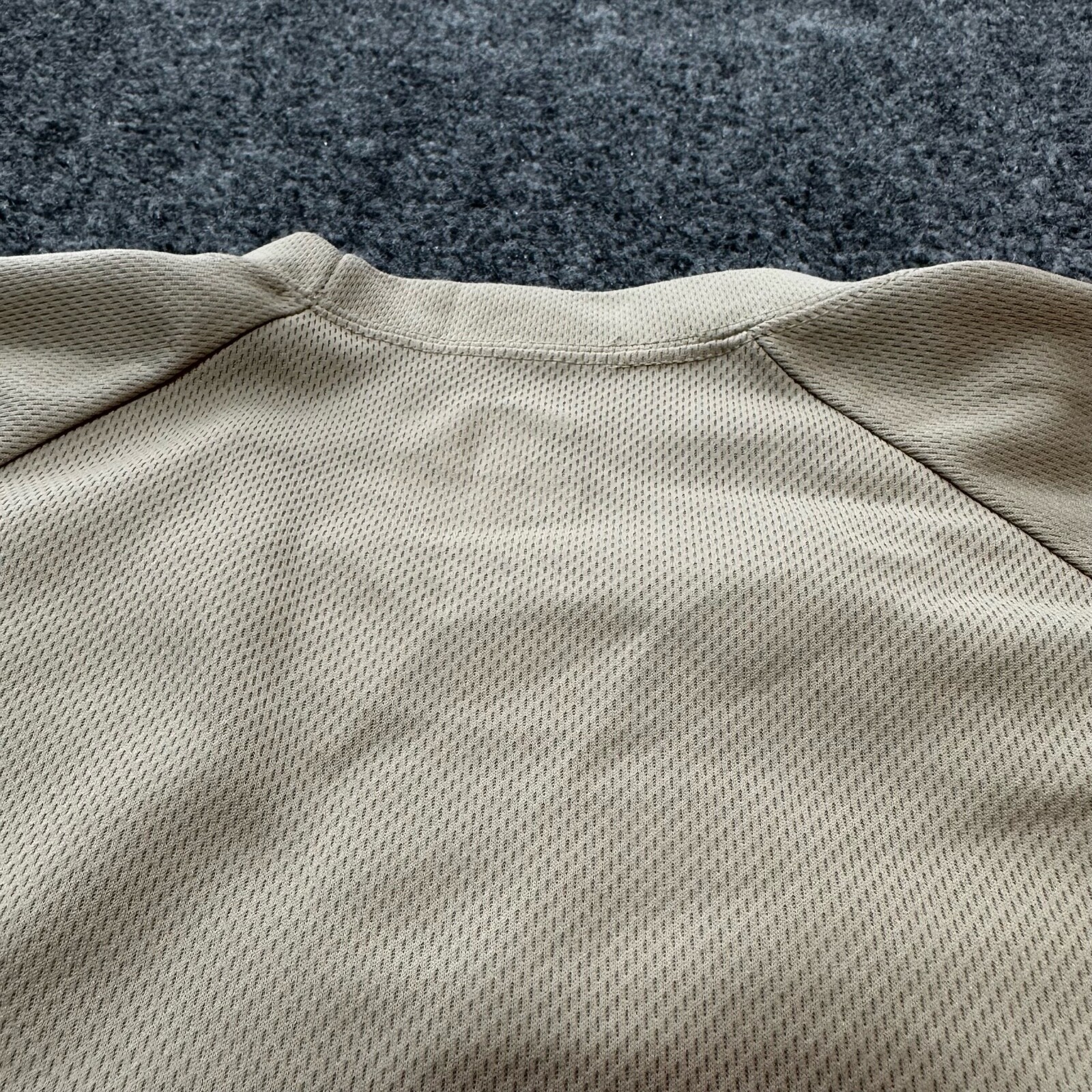 Dri-Duke Shirt Men Large Beige Polyester Quick Dry Moisture Control Made In USA