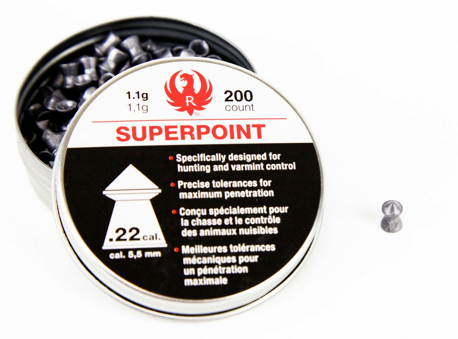 Ruger Impact Series .22 Caliber Superpoint Pellets, Package of 200 Pellets