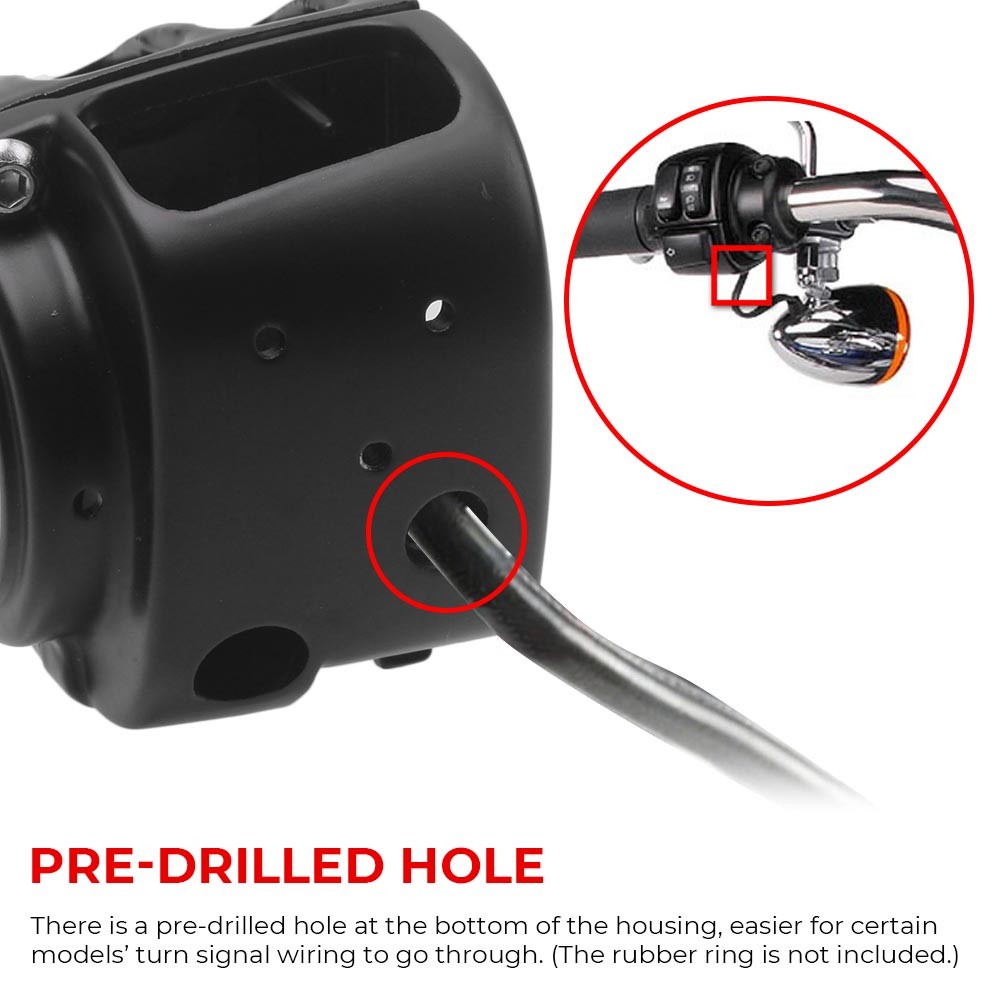 Black Switch Housing Cover w/ Button Caps For Harley Sportster XL Dyna Row Rider