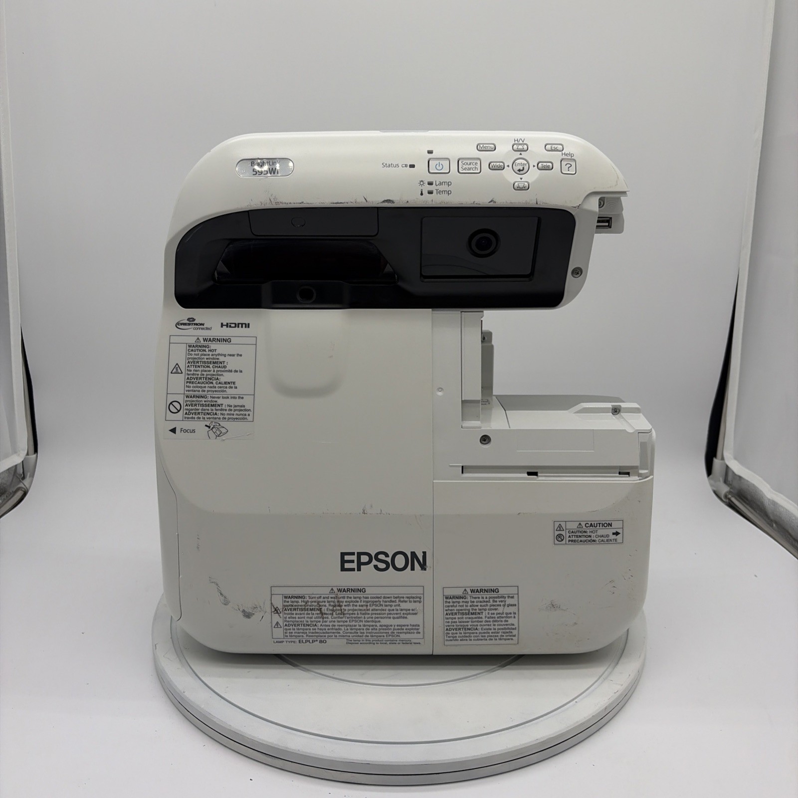 Used & Tested Epson BrightLink 595Wi H599A WXGA LCD Projector 354 Lamp Hours