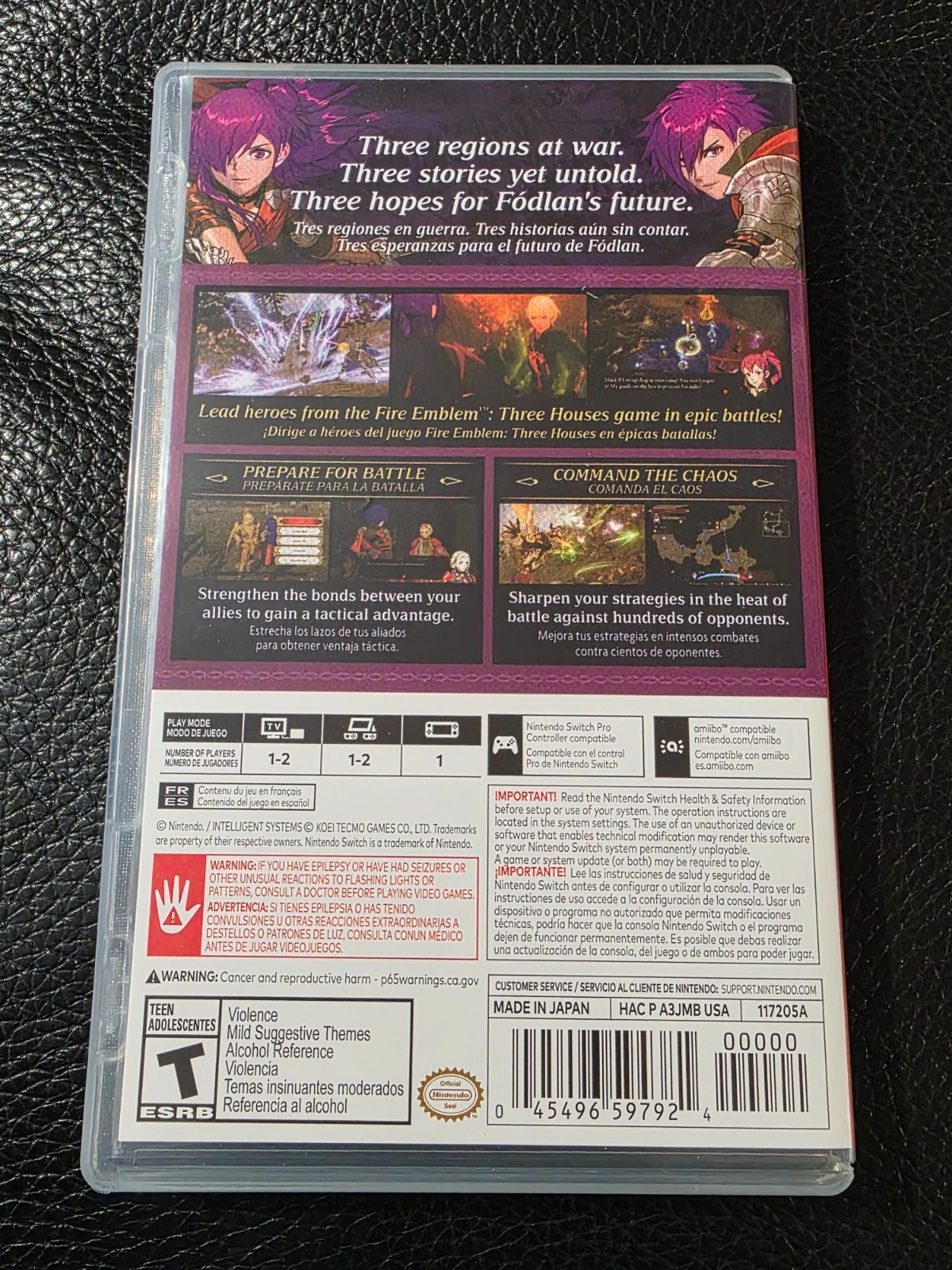 Replacement Case (NO GAME) Nintendo Switch Fire Emblem Warriors Three Hopes