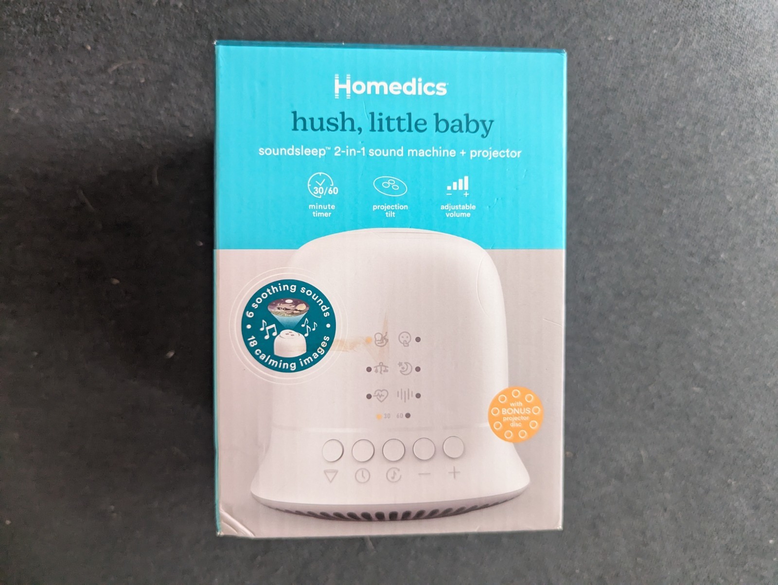 HoMedics Baby Sound Machine and Sleep Soother with Projection Night Light