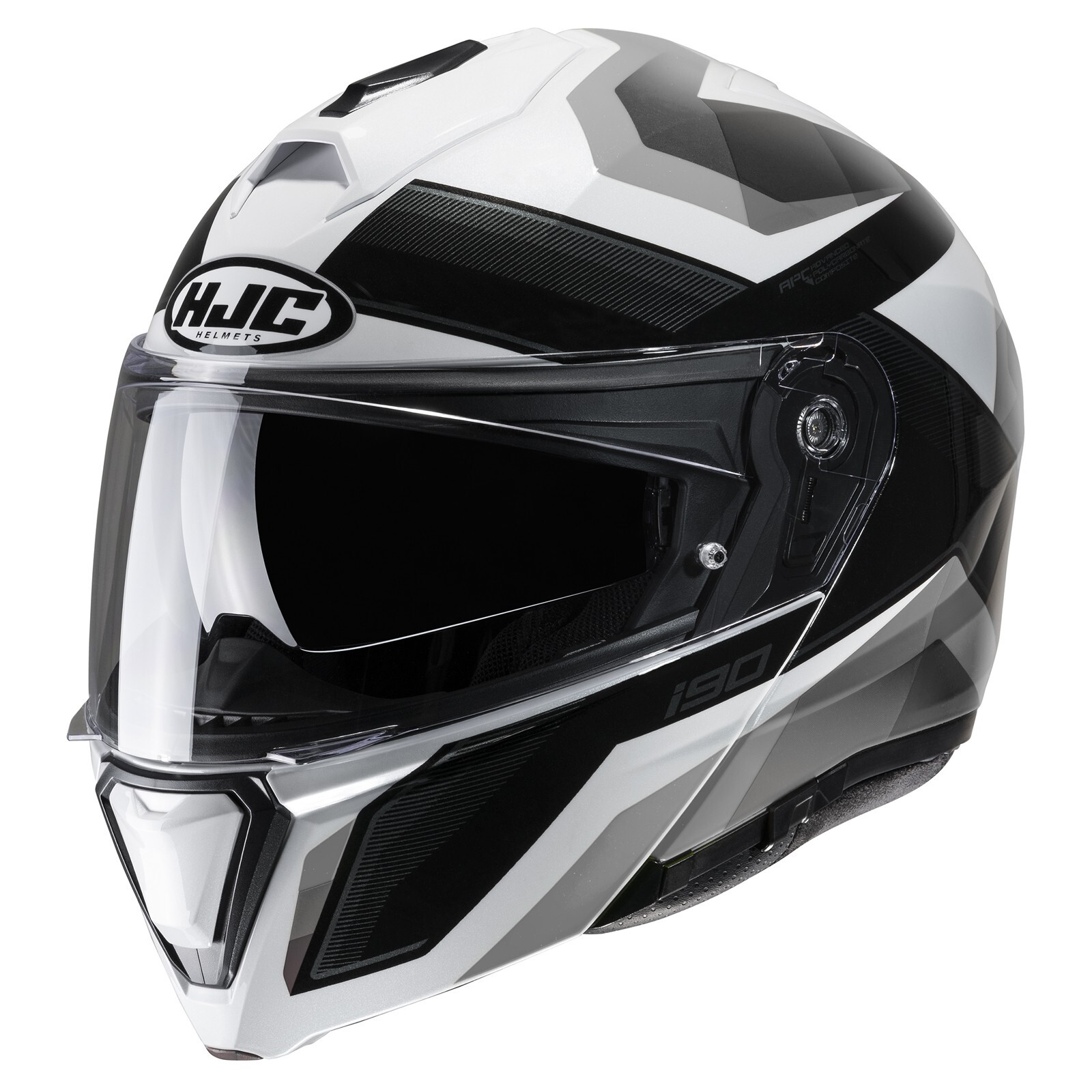 HJC i90 Modular Sun Shield Motorcycle Helmet Lark Gray MD Medium Flip Face USA