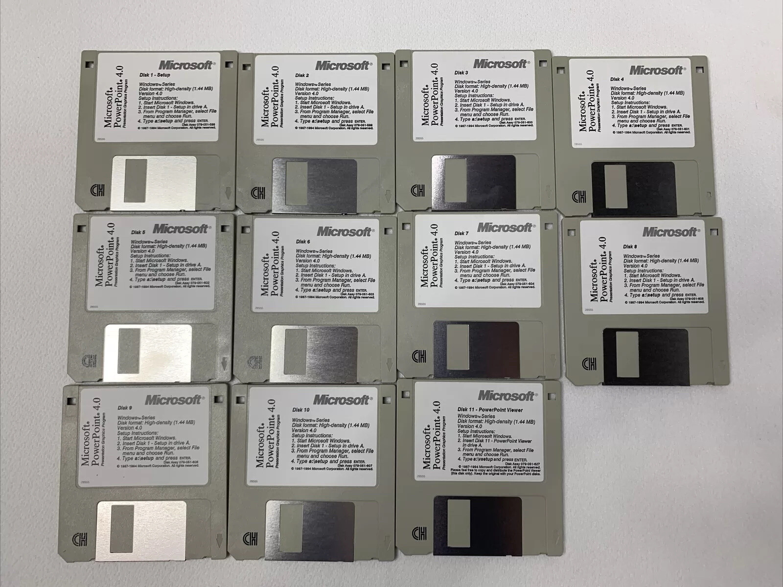 Microsoft PowerPoint 4.0 Floppy Disks Vintage Software PC
