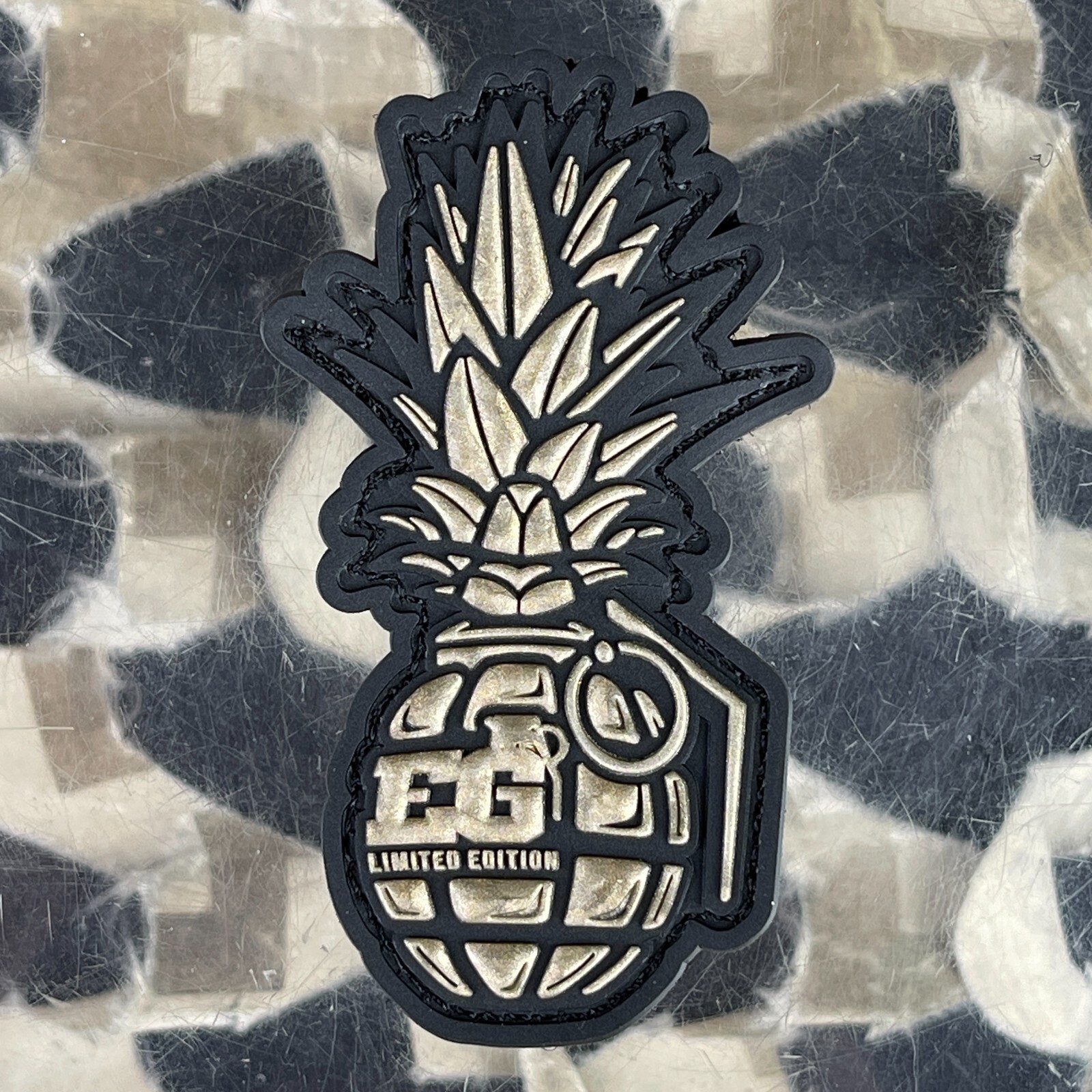 NEW Enola Gaye Black/Gold Pineapple Rubber Patch