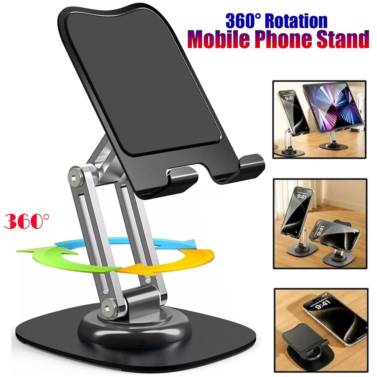 Universal Adjustable Tablet Mount Cell Phone iPad iPhone Desk 360 Rotate Holder