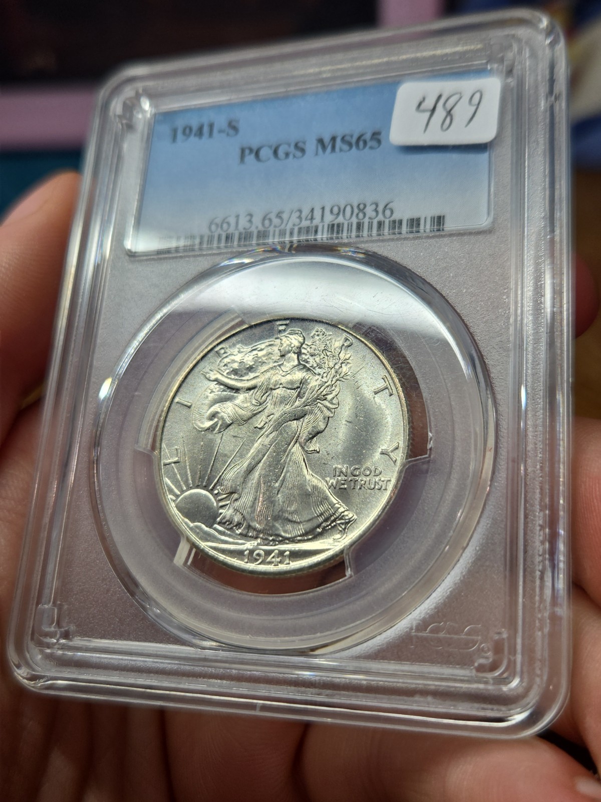 1941-S Walking Liberty Half Dollar 50C Silver PCGS MS65 #82205227