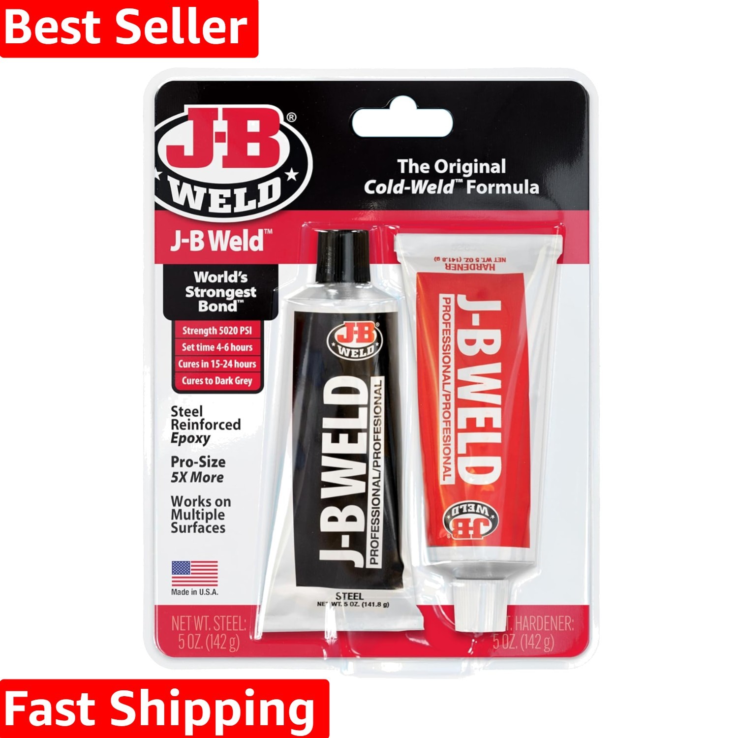 Professional Grade 10 oz Steel Epoxy - Strong, Waterproof Adhesive Solution