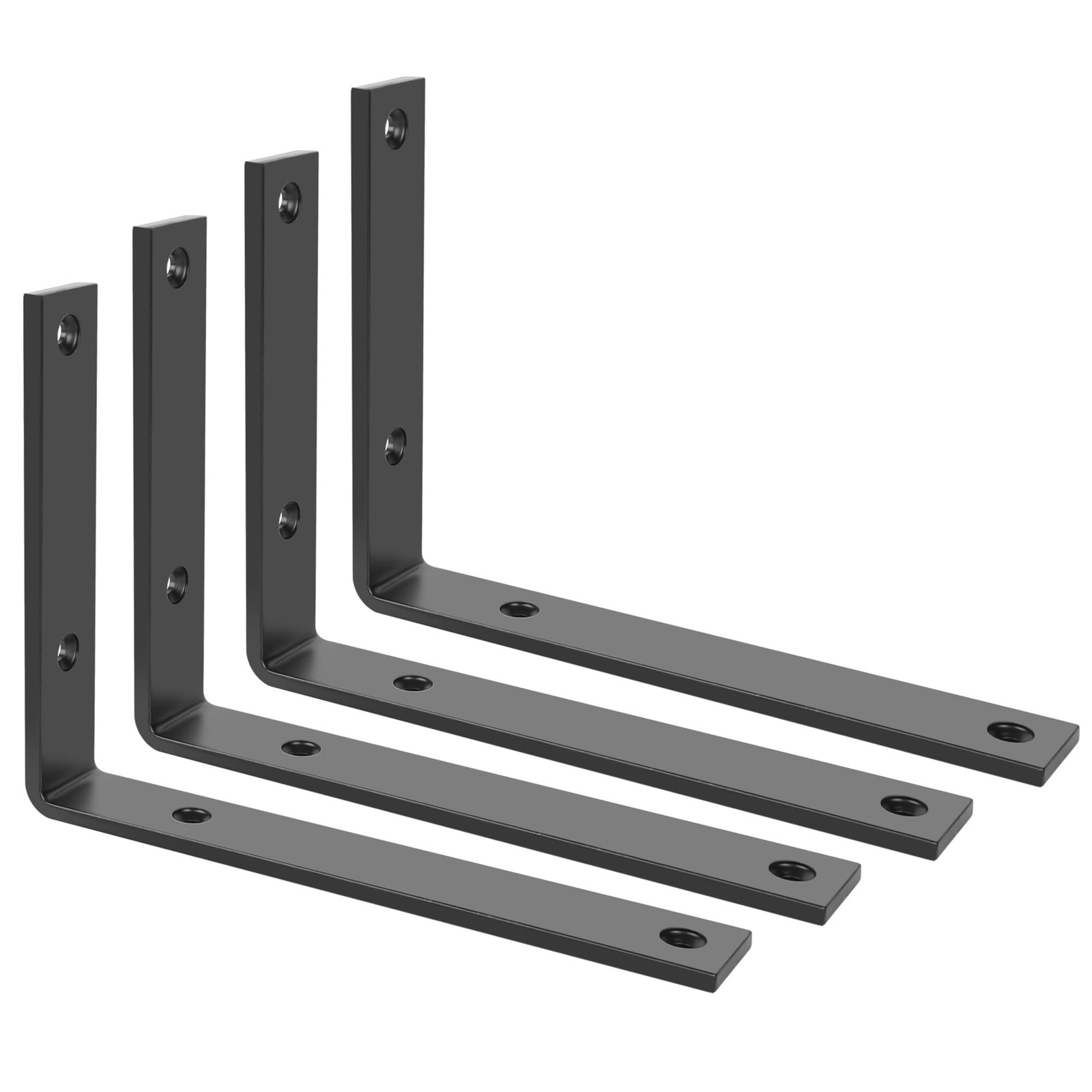 Floating Shelf Brackets Heavy Duty 8 Inch 1/5 Inch Thicken Black Shelf Bracke...