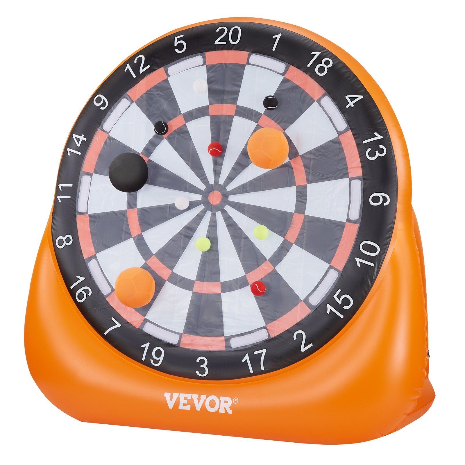 Family Inflatable Soccer Dart Game 6ft 4 Kickballs 12 Tennis Balls Pump Pack