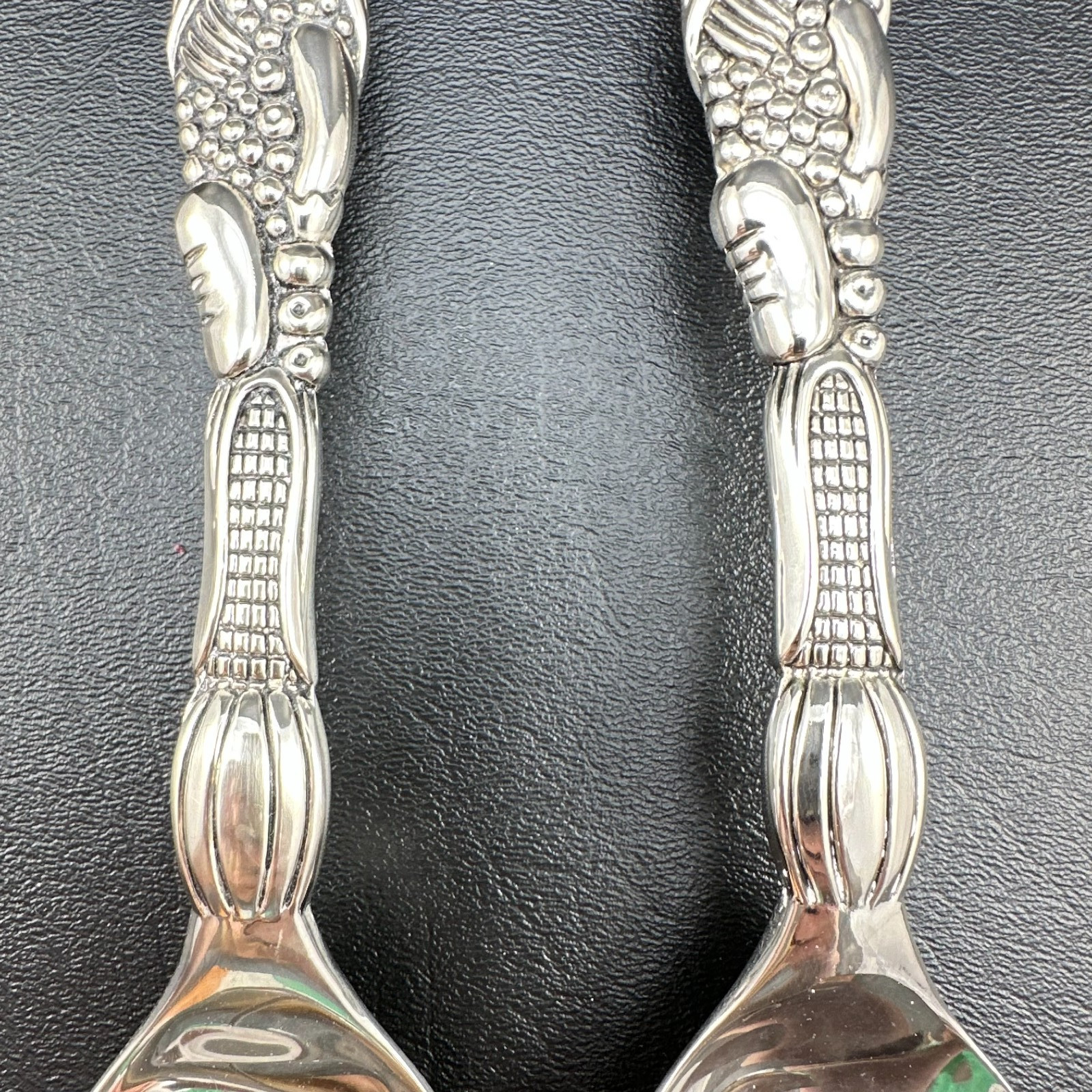Godinger Silver Plate Turkey Serving Set Fork & Spoon Thanksgiving Dinner 13"
