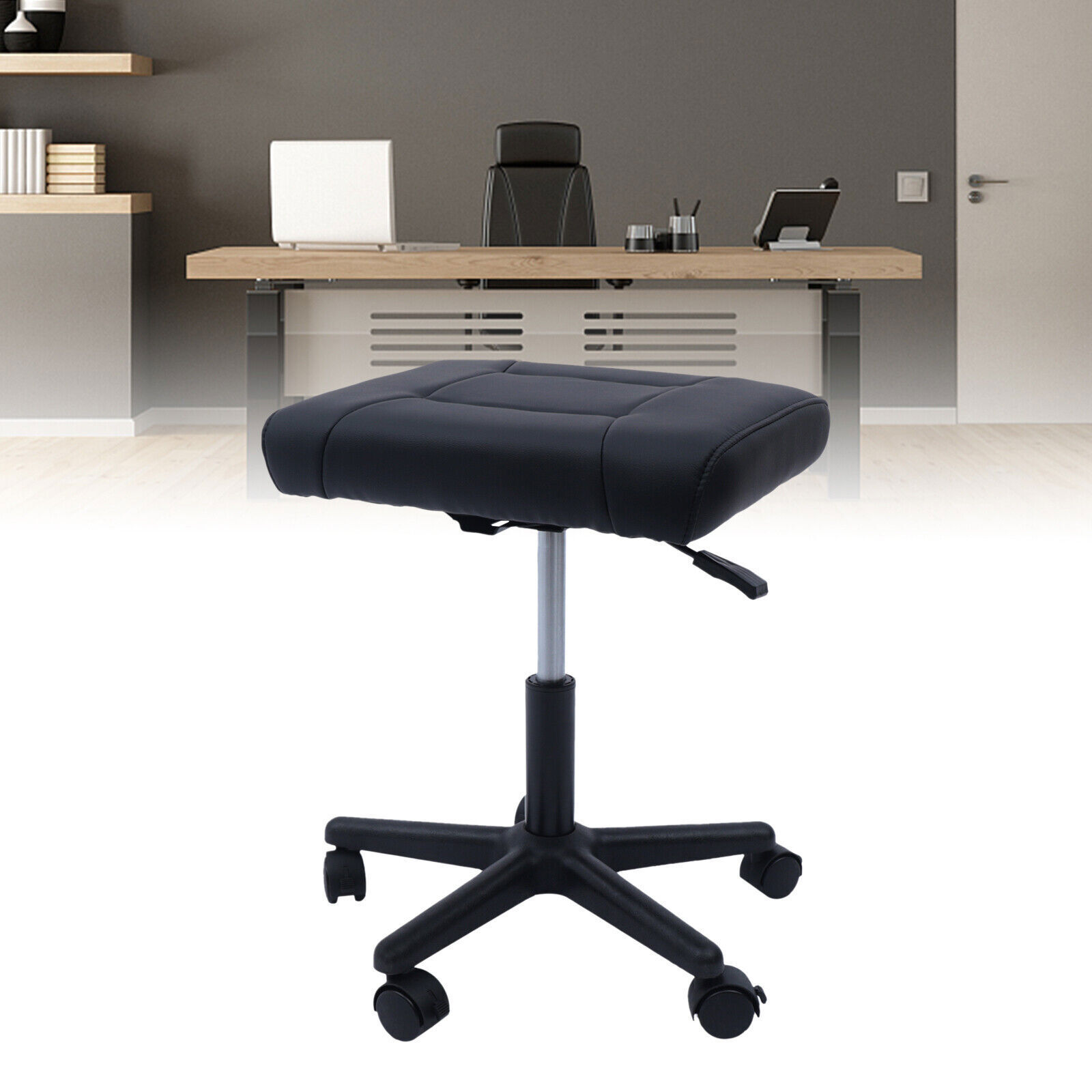 Office Foot Stool with Wheels, Height Adjustable Rolling Leg Rest Adjustable New