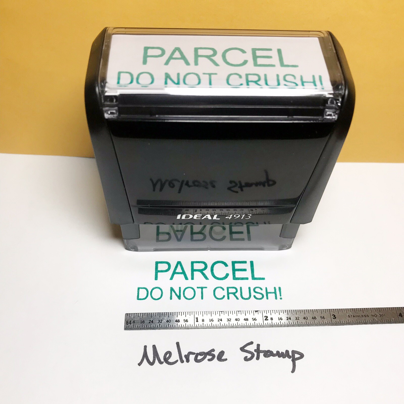 Parcel Do Not Crush Rubber Stamp Green Ink Self Inking Ideal 4913