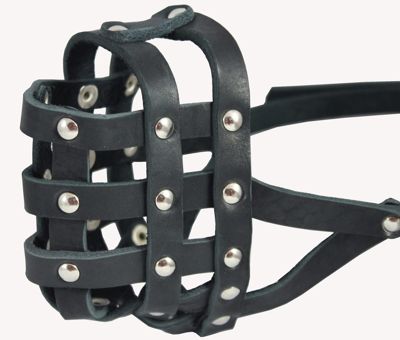 Genuine Leather Basket Dog Muzzle 13"- 2.5" snout size Boxer English Bulldog