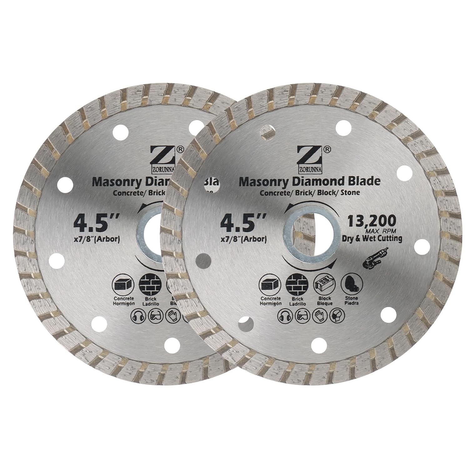 Diamond Saw Blade 4.5 Inch Turbo Rim for Angle Grinder, Tile Cutting Disk