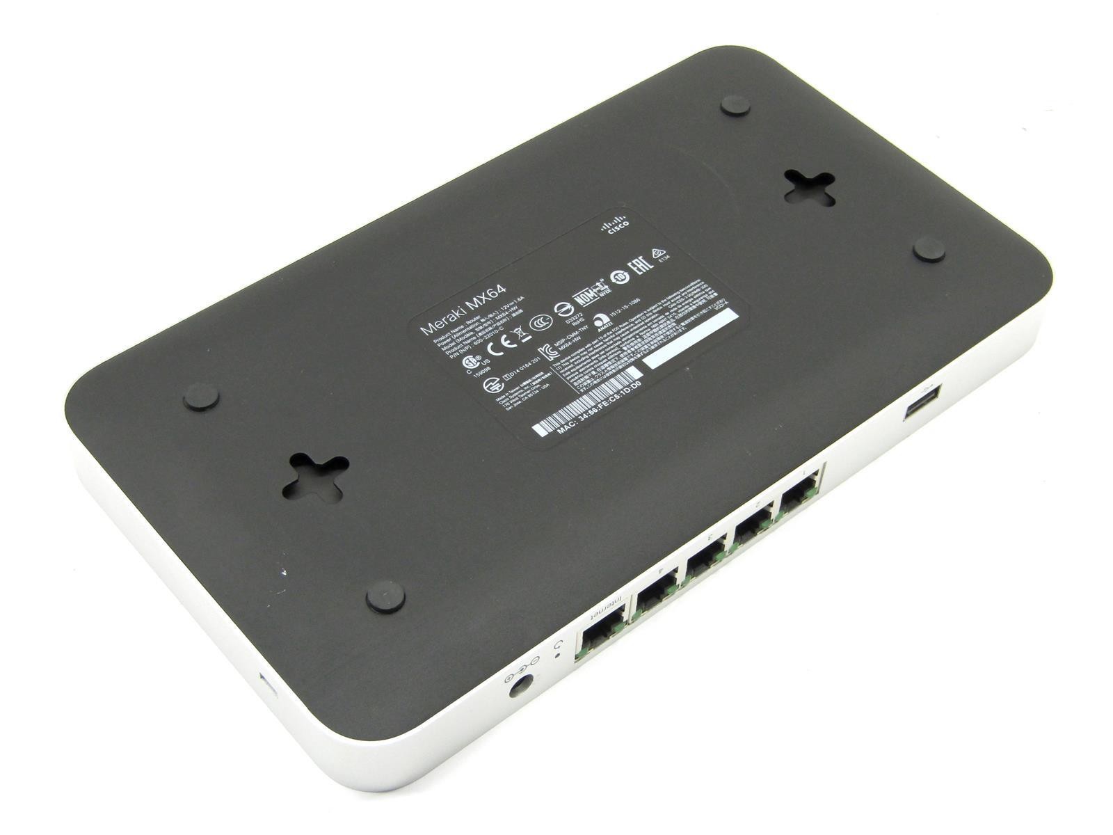 6x Cisco Meraki MX64-HW Cloud Managed Firewalls