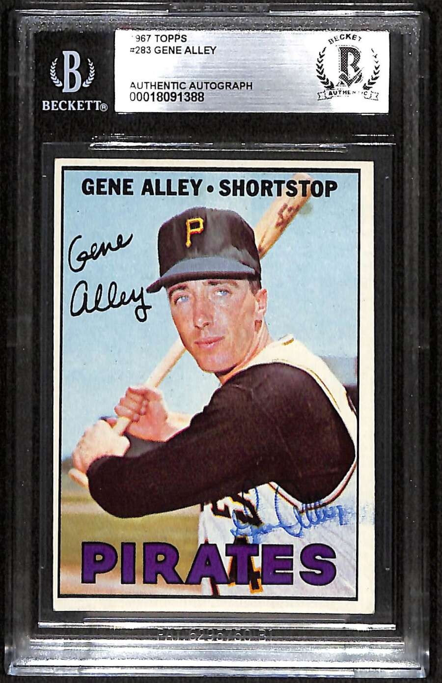 1967 Topps 283 Gene Alley  BGS Auto Autographed BAS Authentic C100125