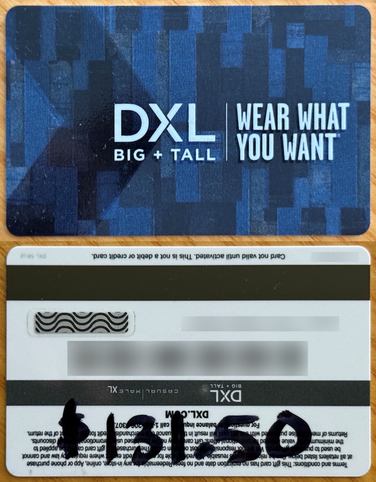 Destination XL - DXL Big & Tall - $130 Valid Physical Gift Card - Fast Shipping
