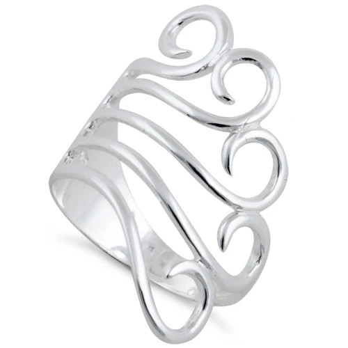 925 Sterling Silver Freeform Swirl Ring