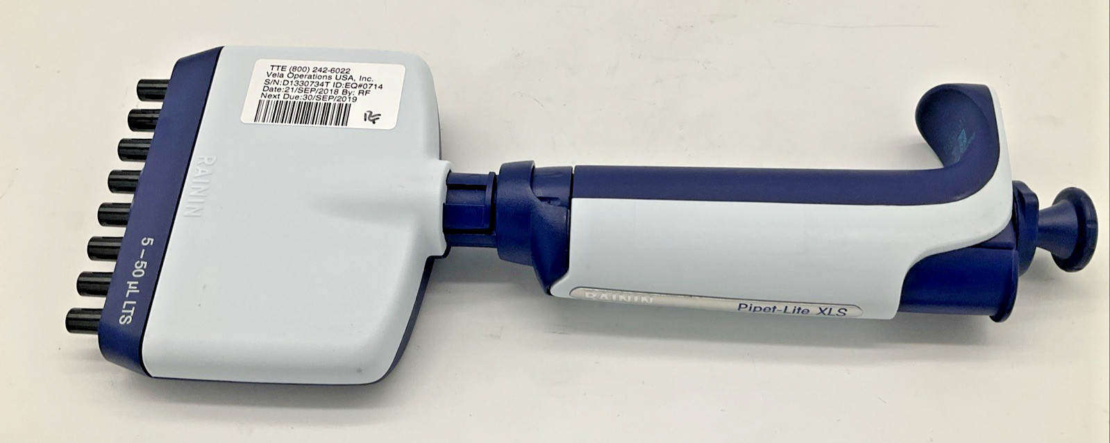Rainin Pipet-Lite XLS 8 Channel Pipette 5–50µL LTS Multichannel Pipettor