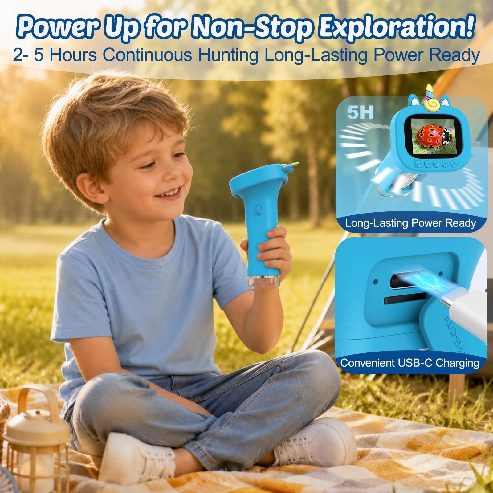 Portable Handheld Digital Microscope for Kids - Mini Digital Kids Microscope Kit