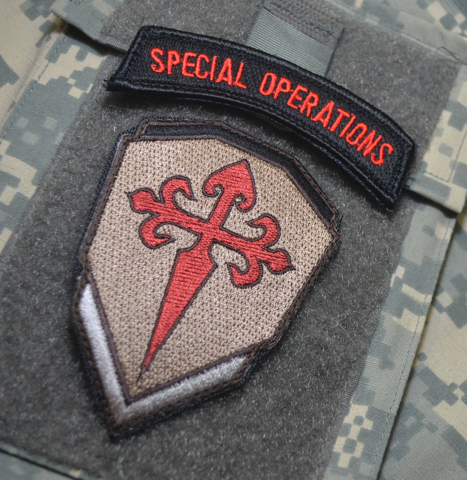 KANDAHAR WHACKER© JSOC SEAL SAS KSK SSI: St. James Warrior's Cross + SP OPS Tab