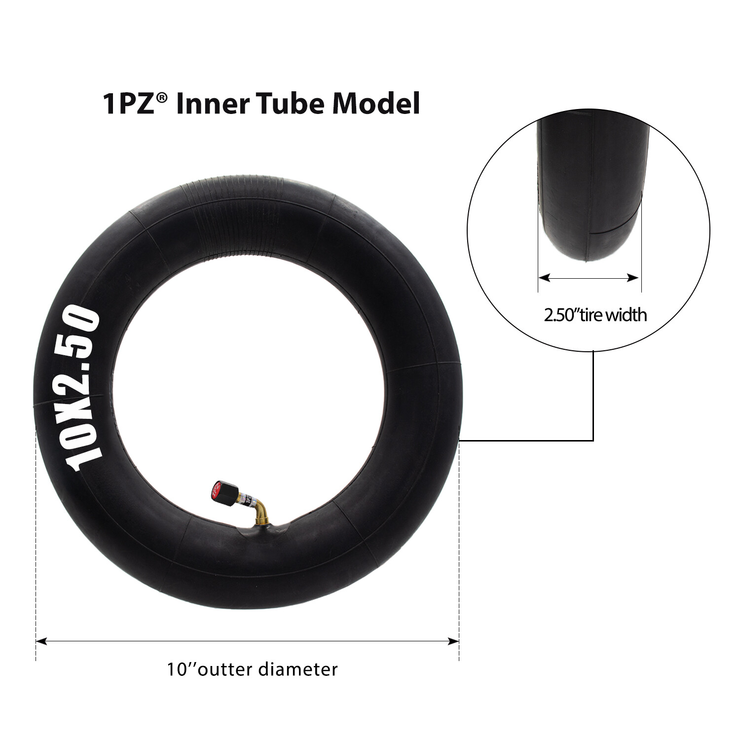10x2.50 Inner Tube Rubber 80/65-6 For TR87 Electric Scooter Balance 4PCS