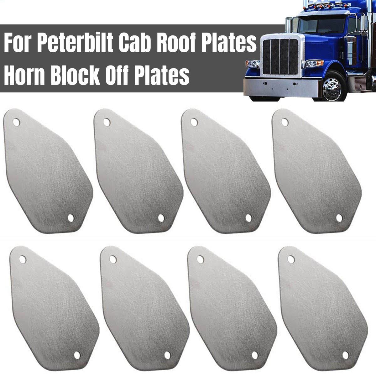 8x CNC Roof Plate Horn Block Off Plates Kit Fit For Peterbilt 379 389 387 378 US