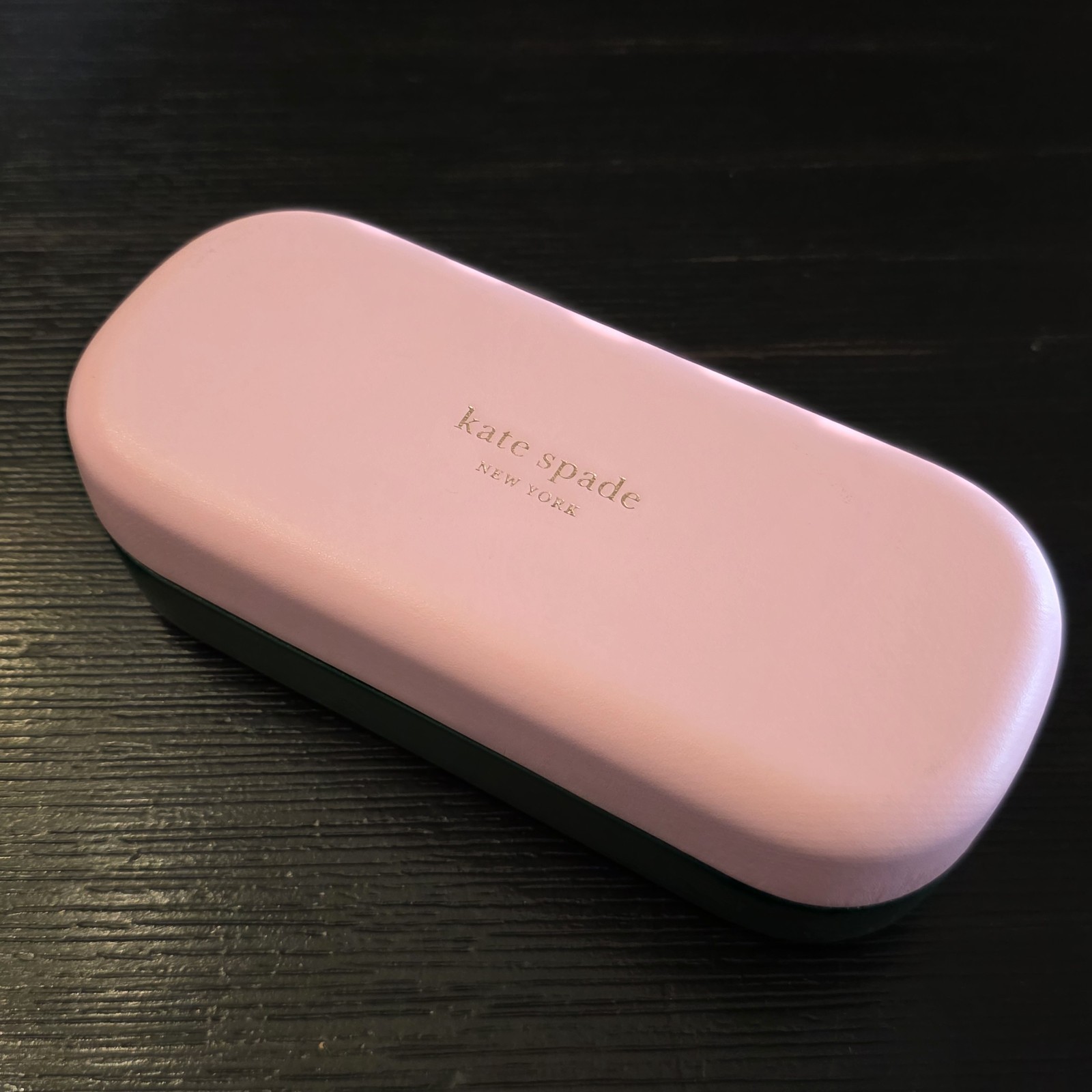 Kate Spade New York Pink Green Hard Shell Eyeglasses Sunglasses Case EUC