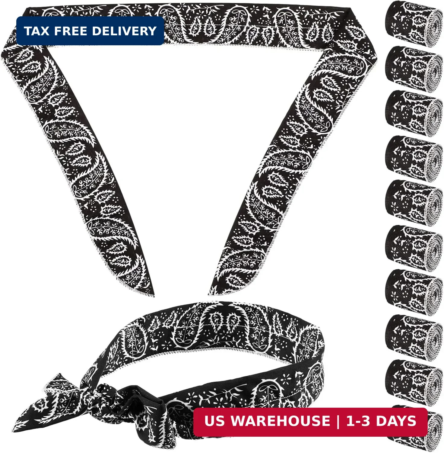 SATINIOR 10 Pcs Cooling Neck Wraps Cooler Ice Wrap Scarf Bandanas Ice Cool Scarf