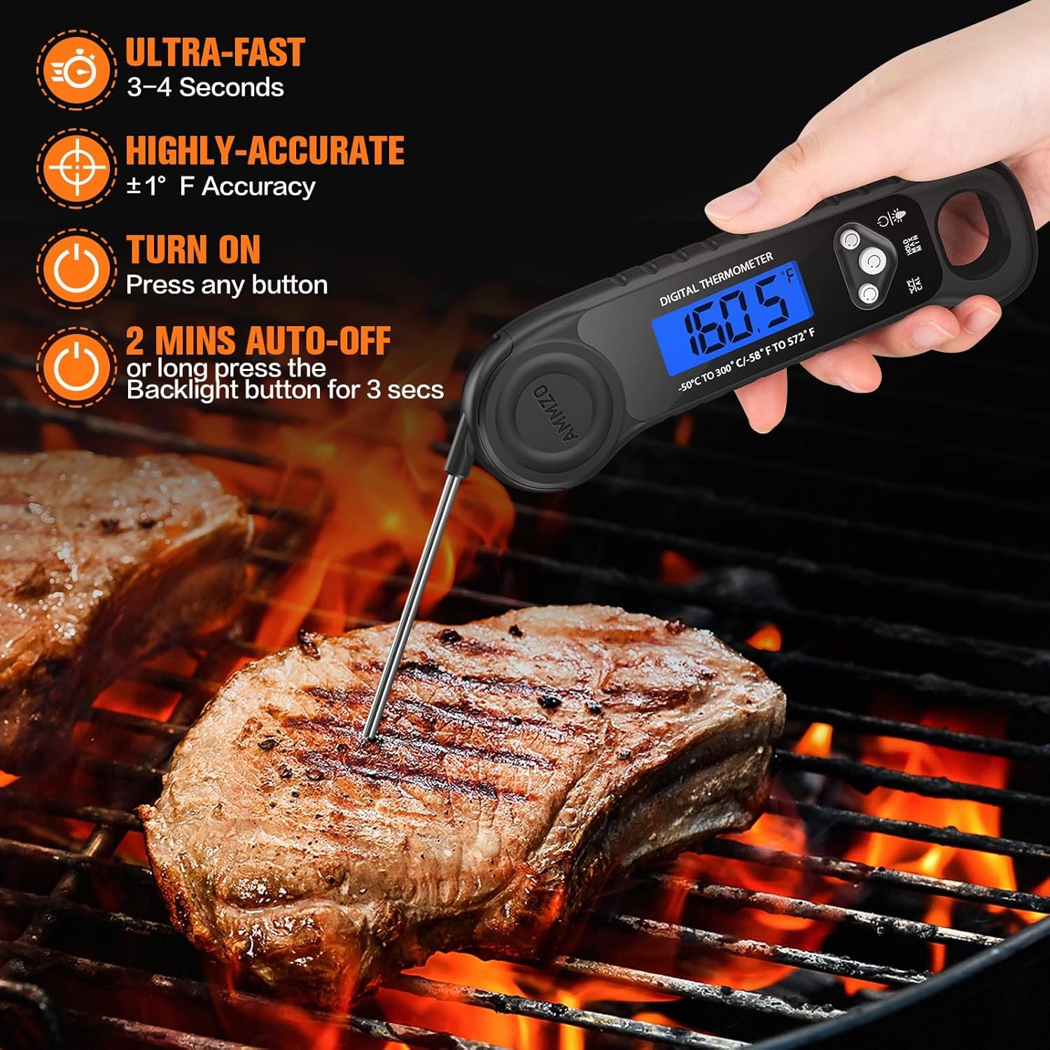 Instant Read Digital Meat Thermometer Kitchen Cooking Temperature Tool