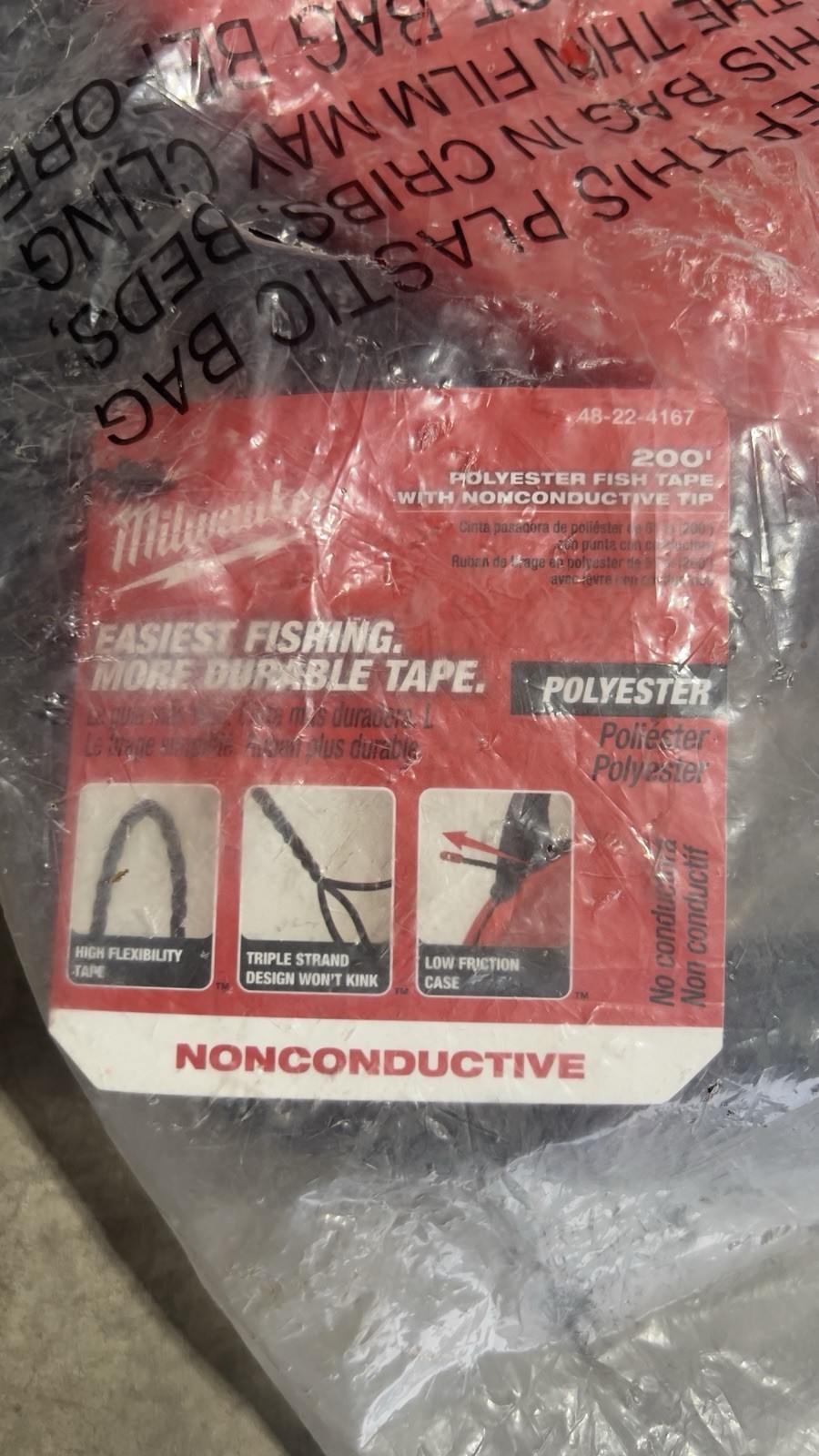 200 ft. Polyester Fish Tape with Flexible Metal Leader