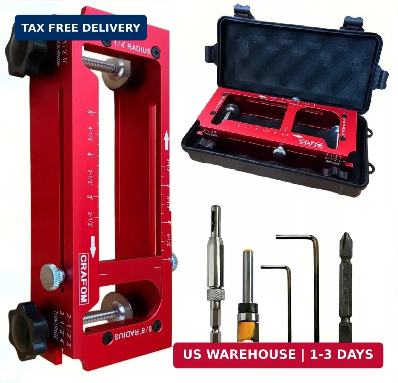 Door Hinge Template Aluminum Alloy, Door Hinge Jig Kit for Router, Hinge Router